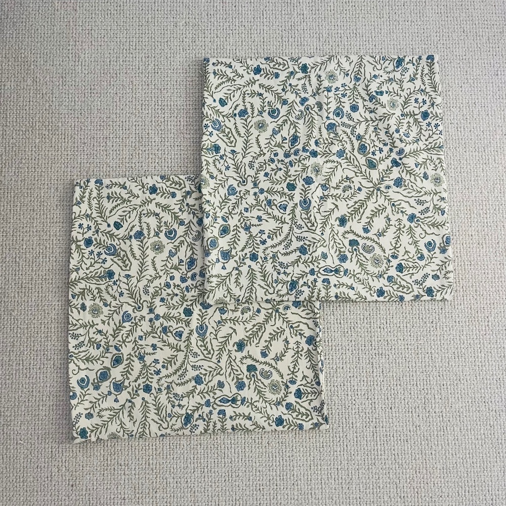 Two Designer Fabric Pillow Cases
